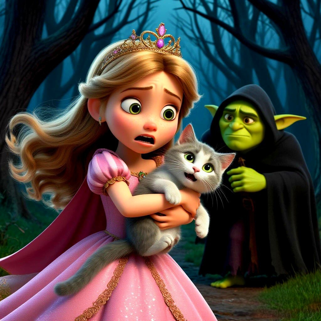 Однажды во время прогулки в лесу на принцессу Айрин ее кота Репку нападают жуткие существа
