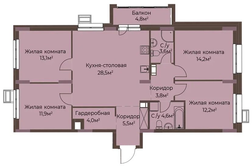 4к —102 кв.м. Источник: YUNIKA