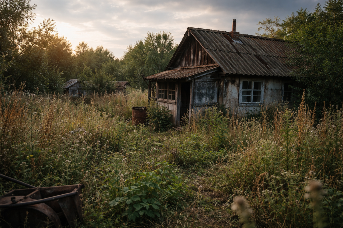   Первый сигнал дачникам: за брошенные участки уже начали забирать землю. Фото: нейросеть