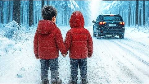 Мальчики близнецы зимой шли одни около дороги. Вдруг остановился дальнобойщик Николай и помог им