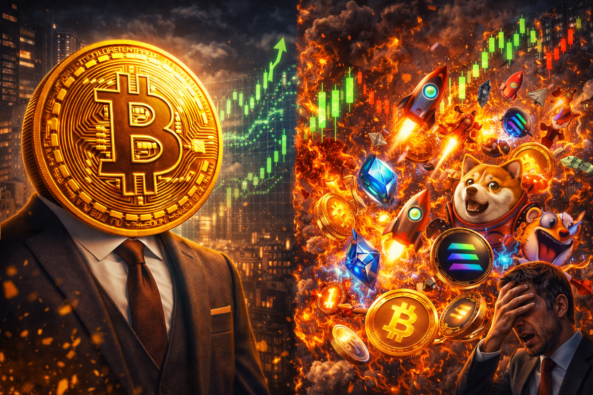 Потому что биткоин стал “почти институциональным”, а альты - все еще “почти вечеринкой”.