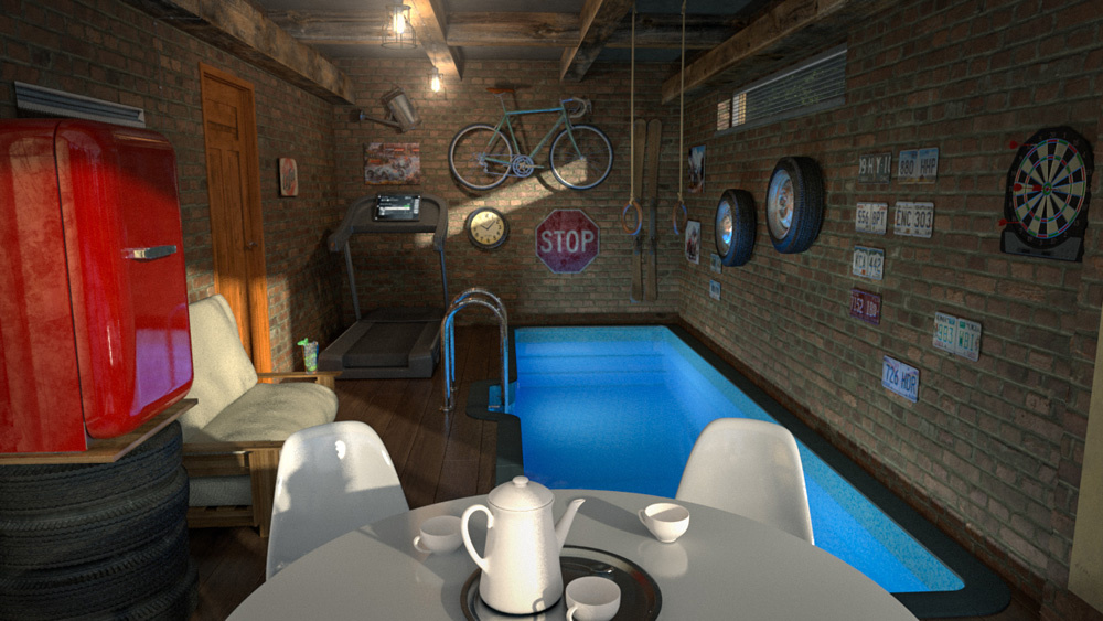 Из гаража - спортзал с плавательной дорожкой 