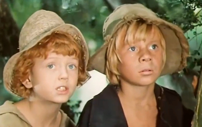 Кадр из кинофильма "Приключения Тома Сойера и Гекльберри Финна", 1981 г., режиссер и сценарист Станислав Говорухин, композитор Валерий Зубков (скриншот)