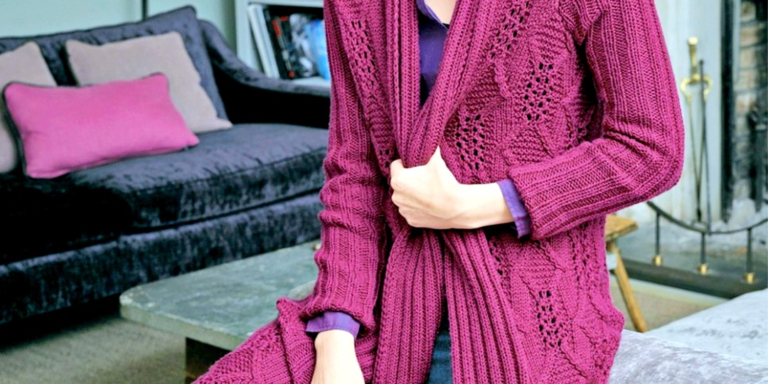 4 классных вязаных кардигана с фактурными и ажурными узорами спицами