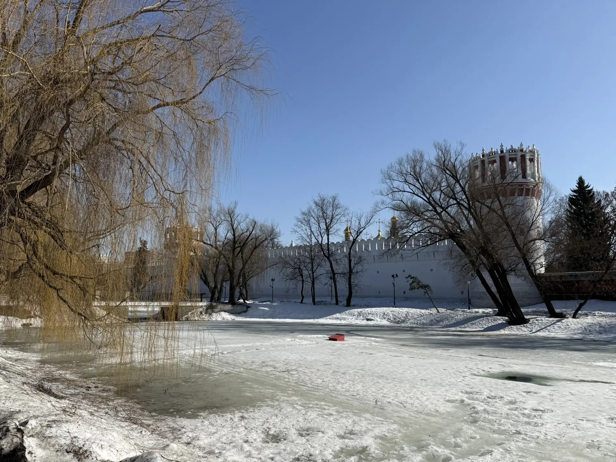 Стены монастыря, вид с пруда