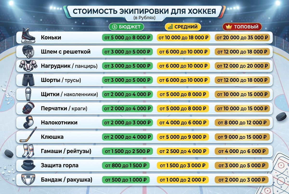 Стоимость экиперовки
