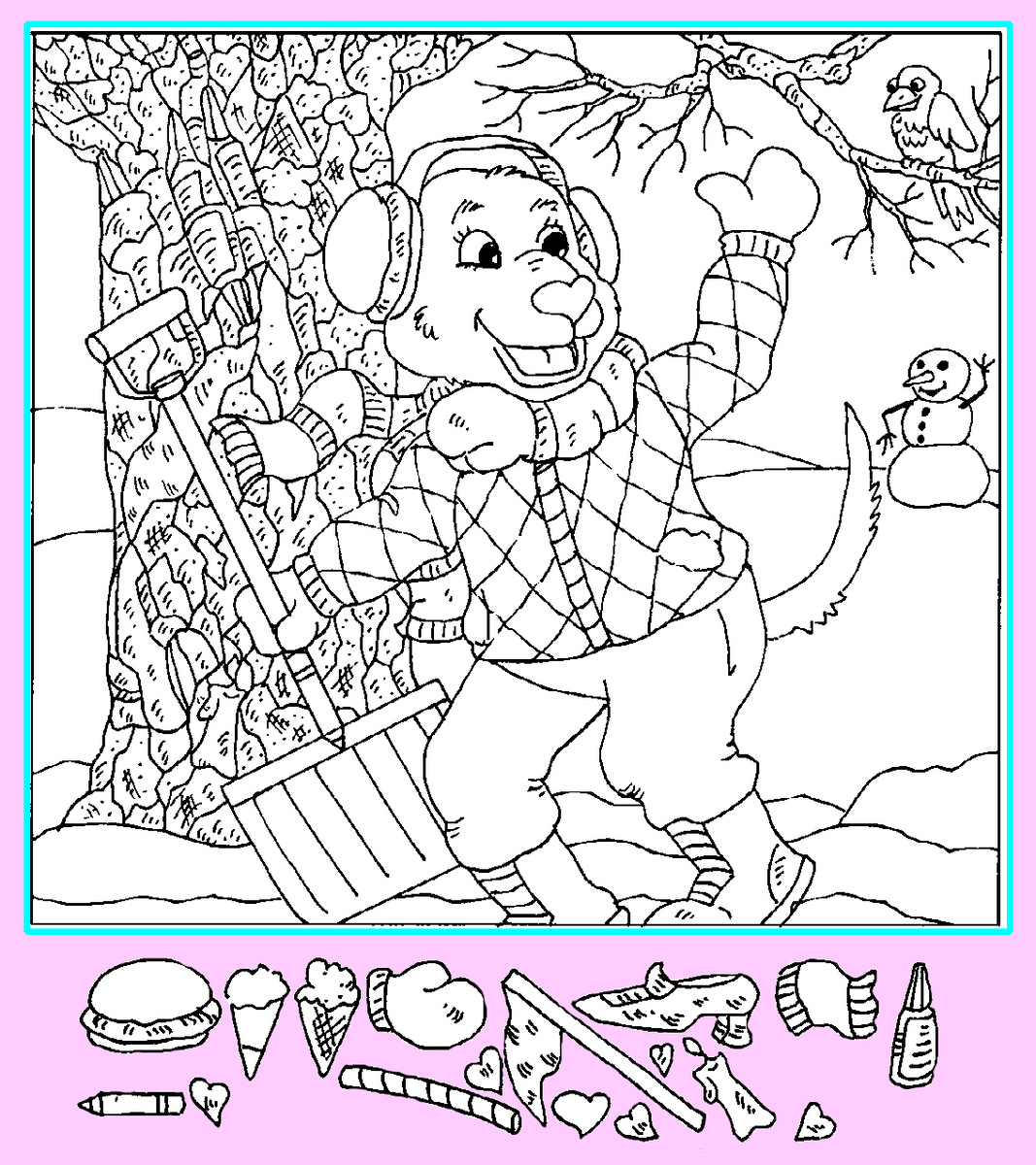 Тест на внимательность: найди сердце, мороженое, свечу и другие предметы на картинке. Картинка подготовлена автором