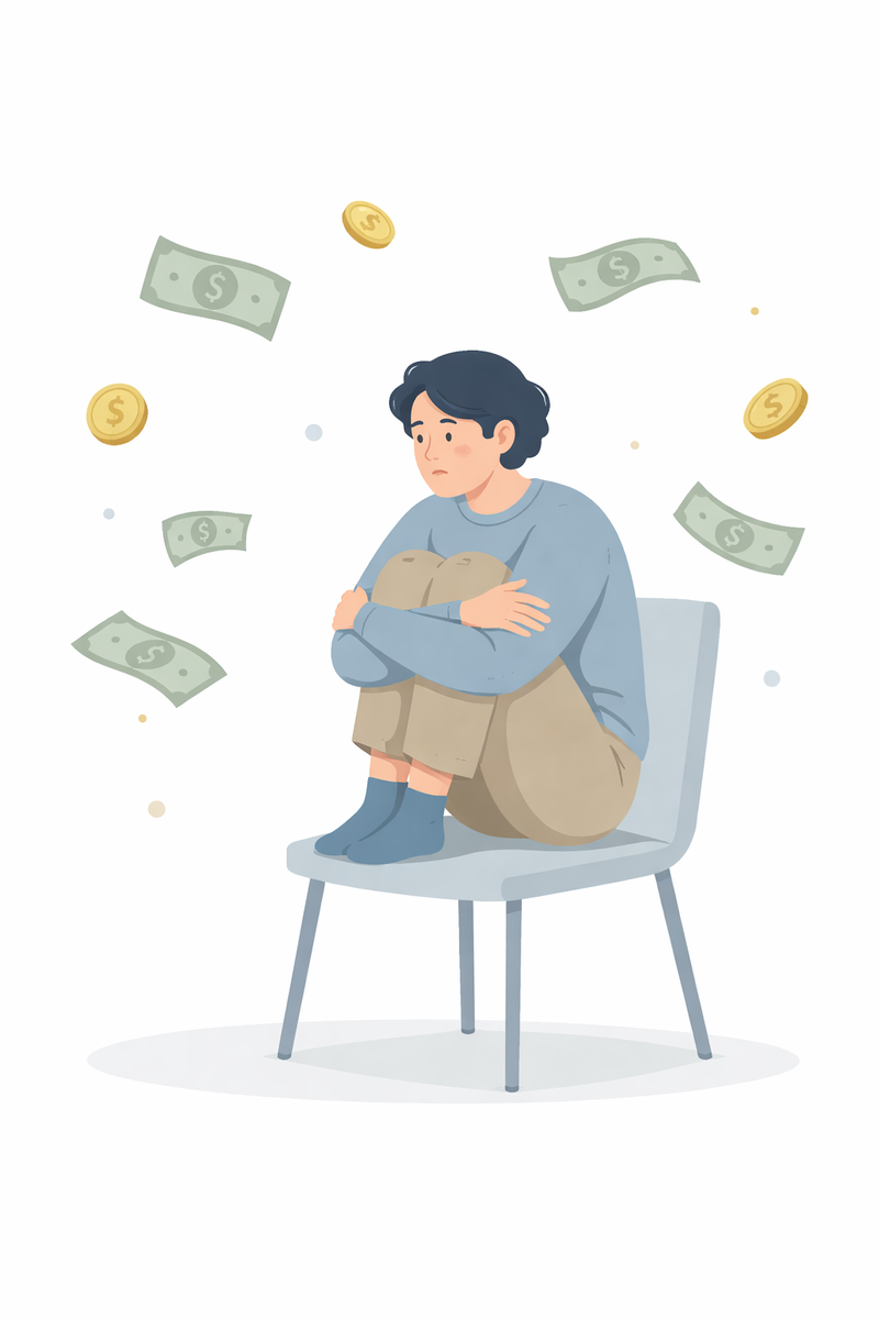 Деньги есть, а страшно. Почему мы боимся остаться у разбитого корыта и как успокоиться.

