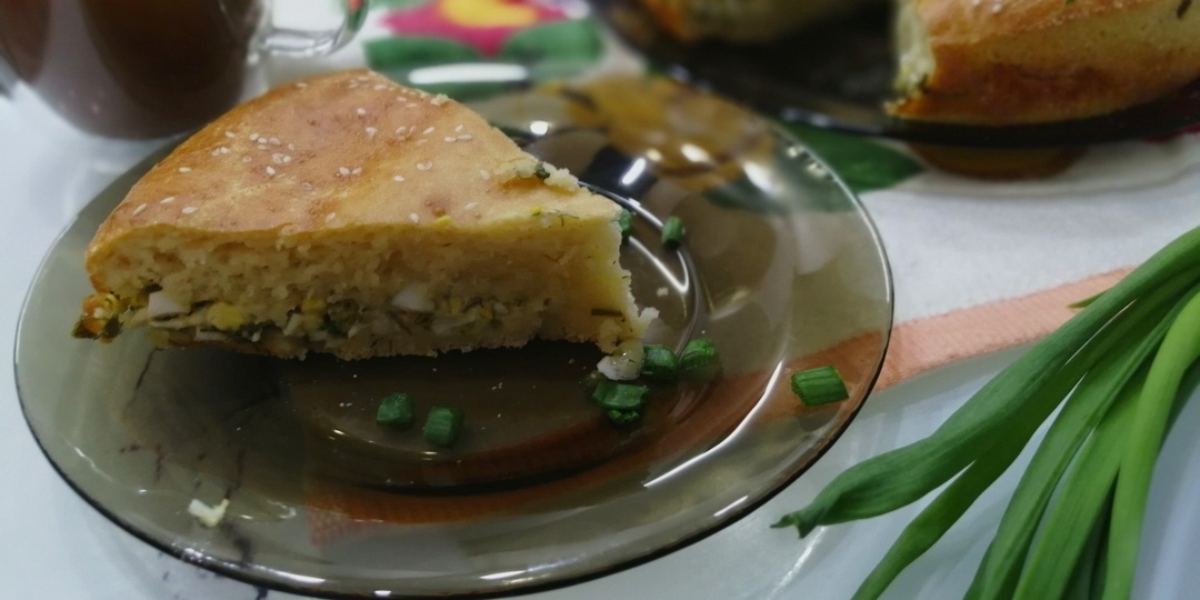 Заливной пирог с яйцом и зеленым луком на кефире: Спасает, когда гости на пороге. Проще, чем кажется!