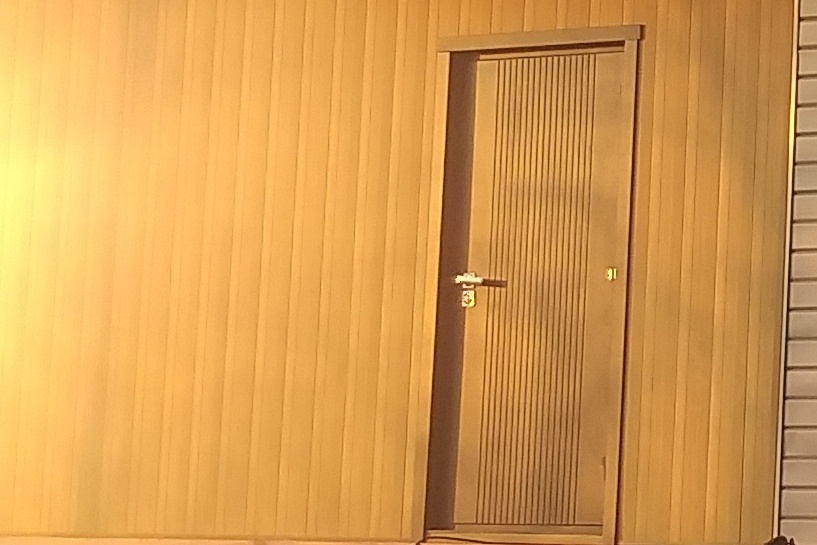 Входная дверь крупным планом. Ни царапин, ни перекосов, ни «вытекающей смолы». Абсолютно нормальная, качественная работа, которую заказчик принял с радостью