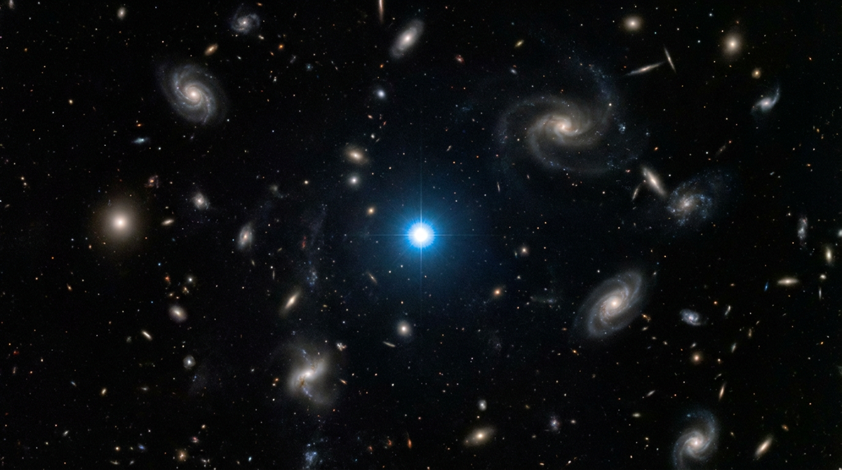 Одинокая звезда находящаяся за пределами галактики