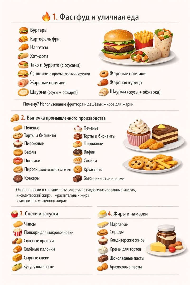 Продукты с трансжирами