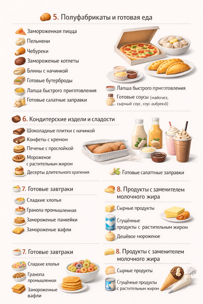Продукты с трансжирами