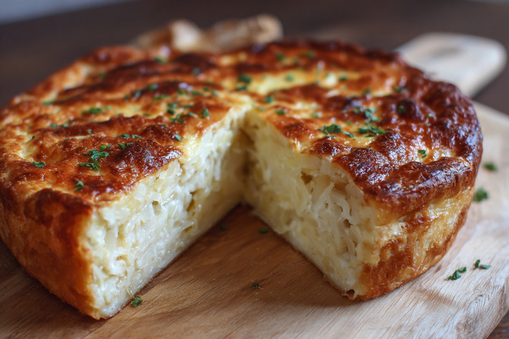 Заливной пирог с капустой на кефире: Хит, который спасает ужин. Секрет сочной начинки и нежного теста!