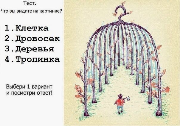 То, что вы увидите первым - расскажет о вашем состоянии. Тест