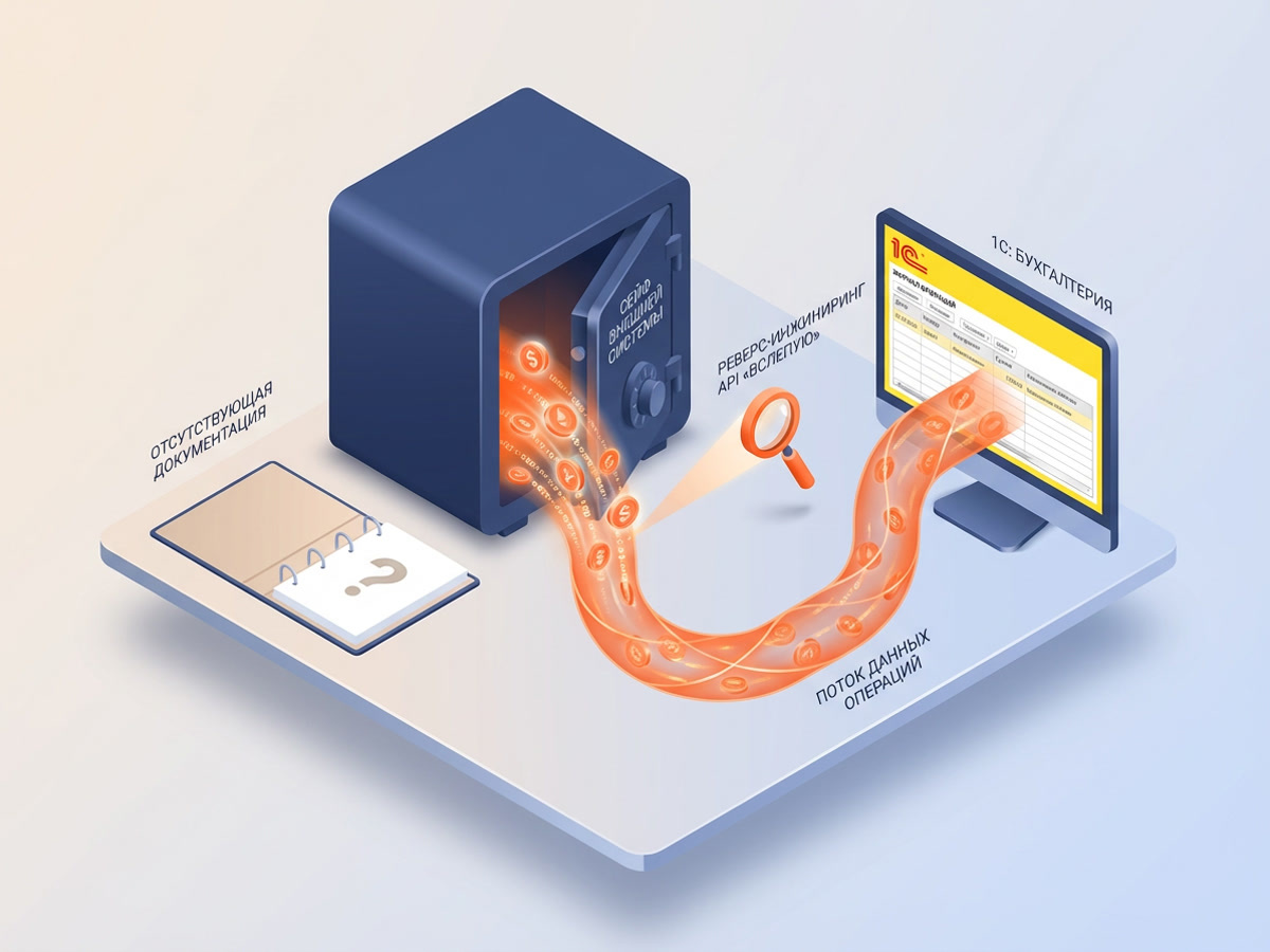 Односторонний обмен 1С с API банком
