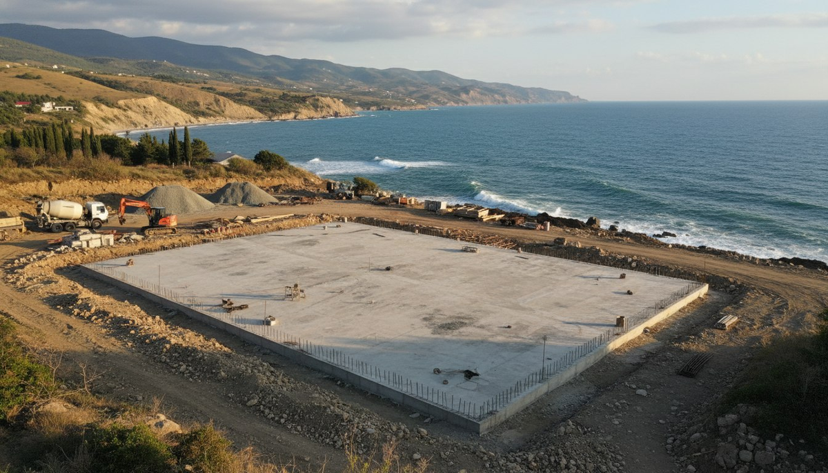 Плитный фундамент в Крыму