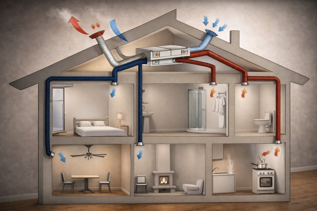 Схема вентиляции в доме 