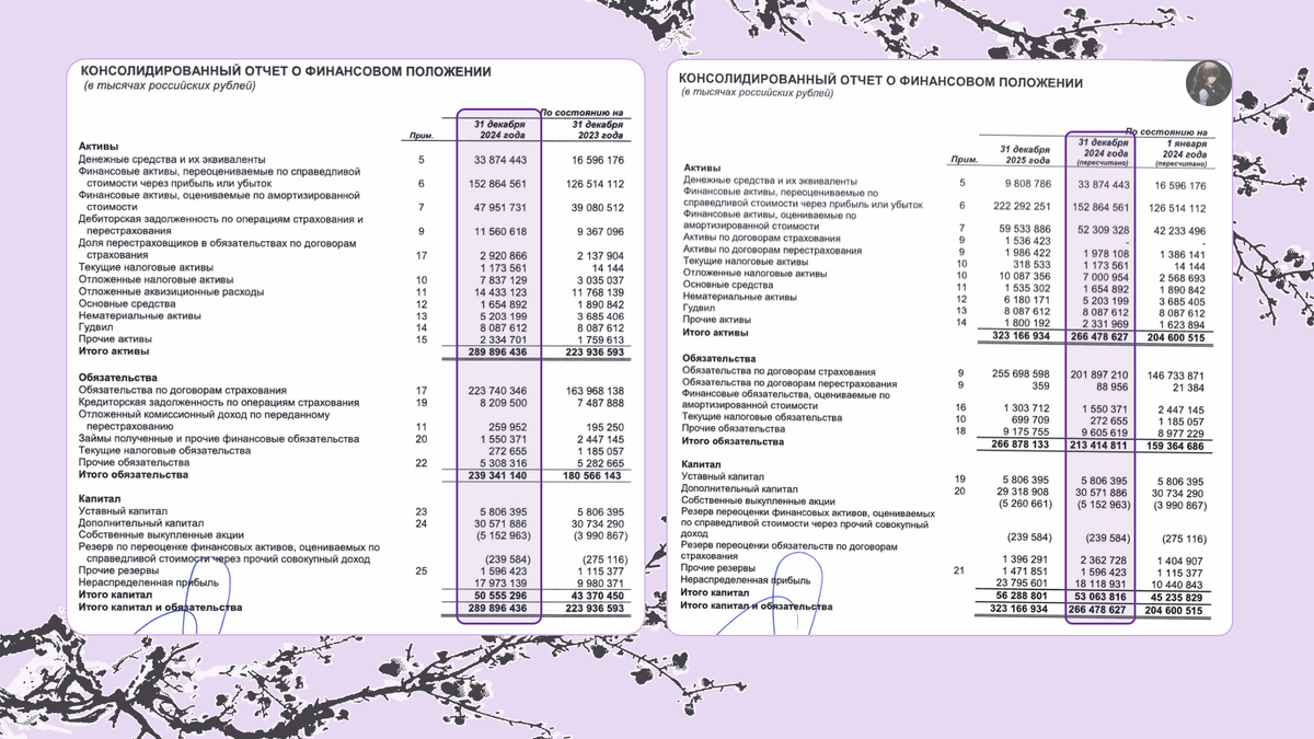 Рисунок 3.2 Баланс Ренессанс в МСФО-2025 и МСФО-2024