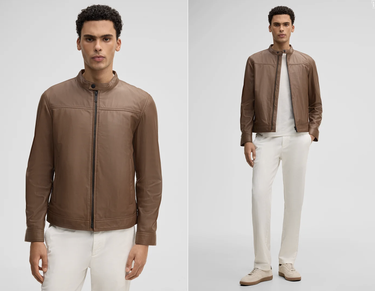 Куртка из натуральной кожи наппа: классика с современным характером - эффектное дополнение к любому образу.