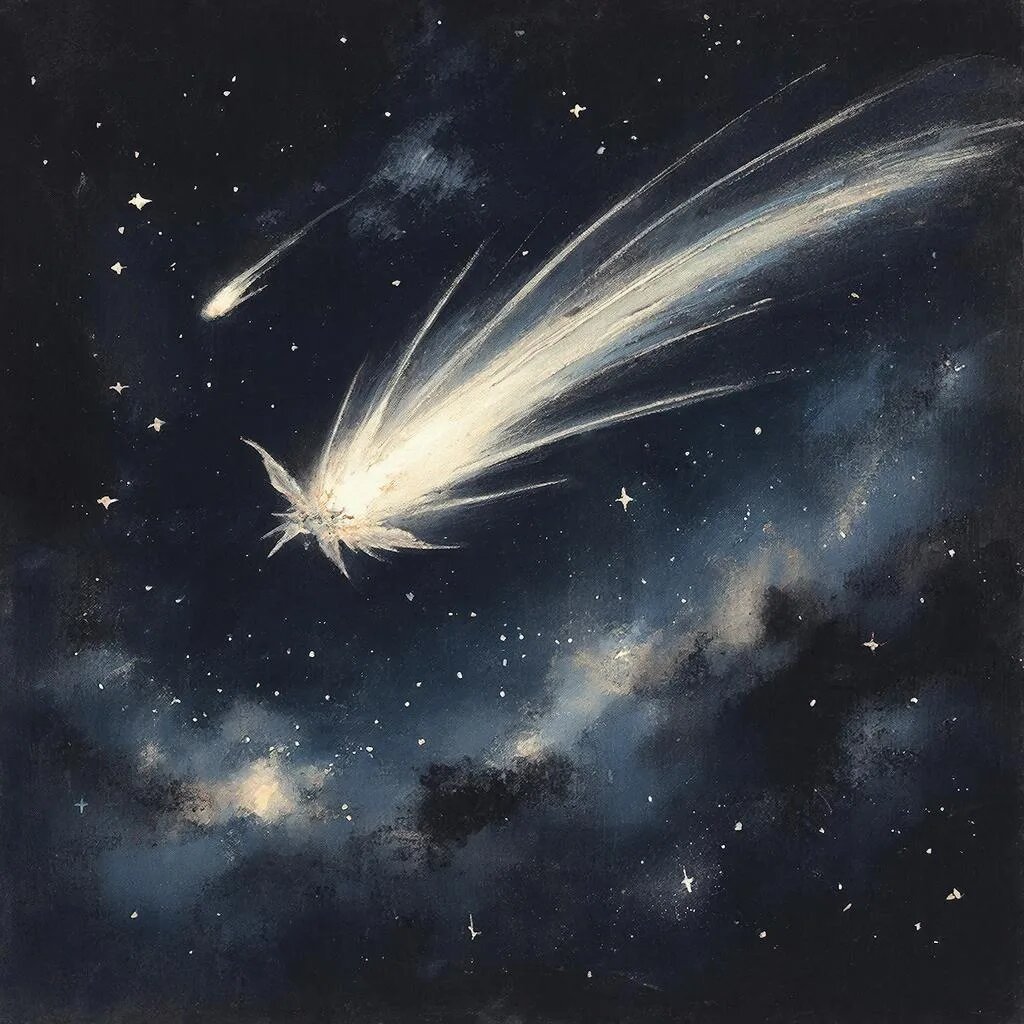 Комета. Иллюстрация сгенерирована нейросетью