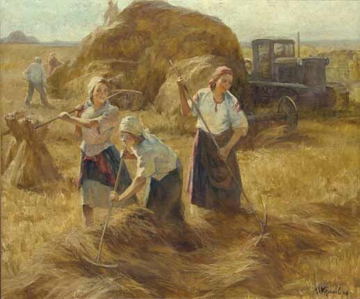 Крылов И.А., Уборка сена, 1958 год, фотография из открытого доступа в интернете