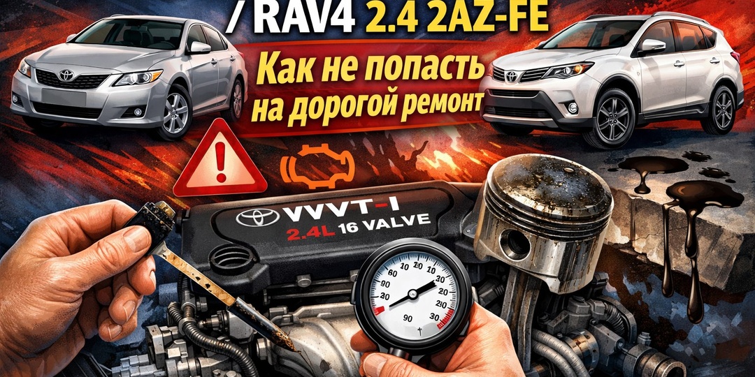 Проверка двигателя Toyota Camry / RAV4 2.4 2AZ-FE: Как не попасть на дорогой ремонт