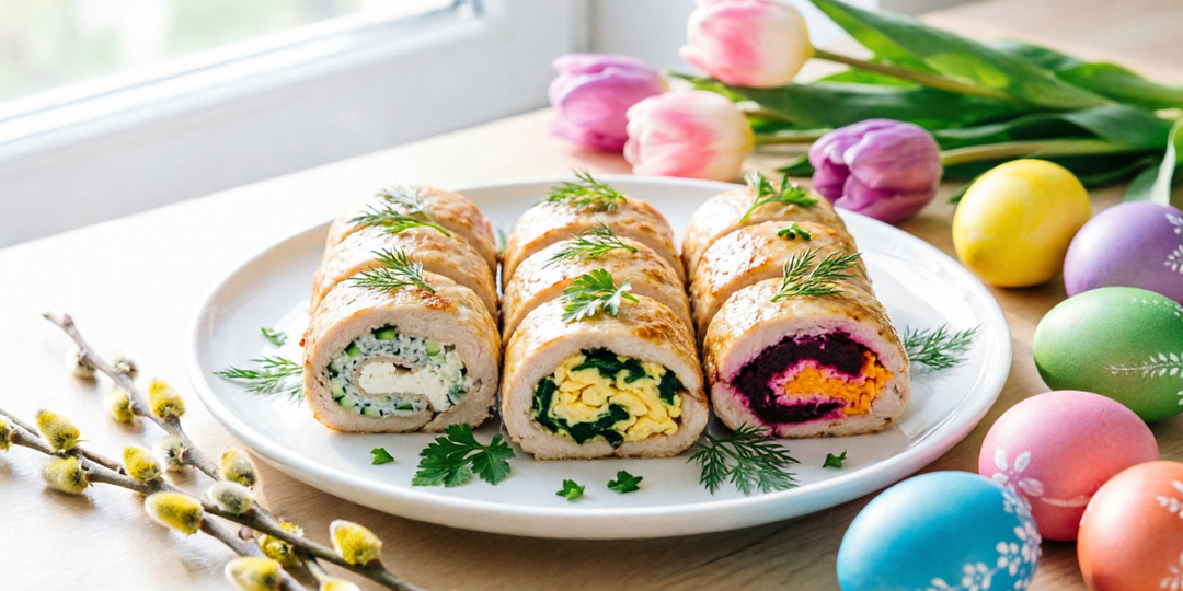 🥗 ПП-рулетики к пасхальному столу: 3 варианта начинки, 90 ккал на порцию (готовятся за 20 минут!)
