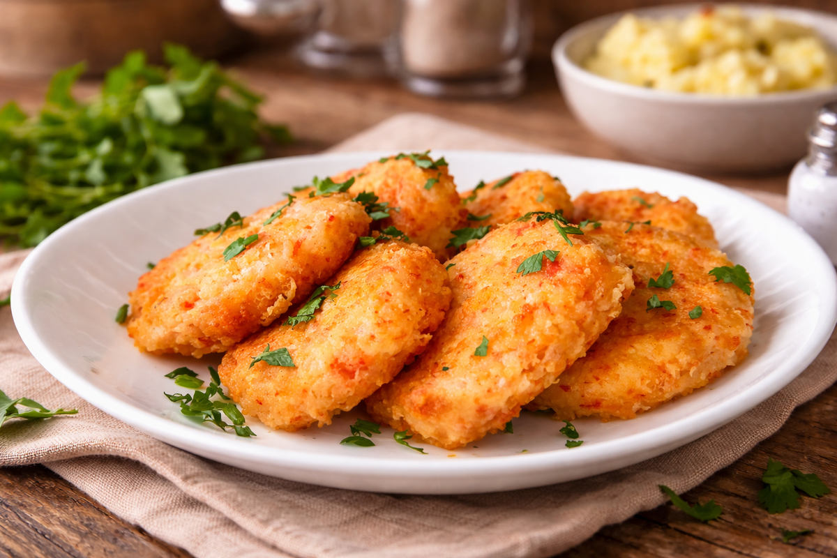 Котлеты из крабовых палочек с сыром