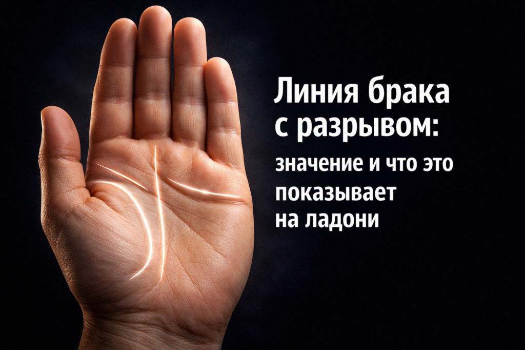    Изображение линии брака с разрывом на ладони admin