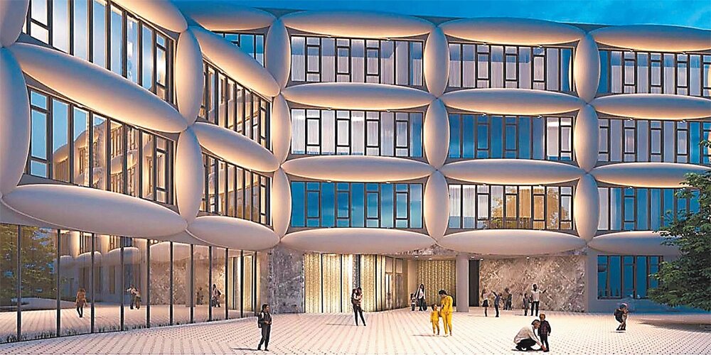    Новый крупный образовательный комплекс появится на западе Москвы, в Можайском районе. Об этом рассказал мэр Сергей Собянин. У здания будет уникальный дизайн – цельная скульптура в виде конструктора из молекул. Заниматься в комплексе смогут одновременно 1450 учеников и 450 воспитанников. Фото: блог мэра Москвы Сергея Собянина