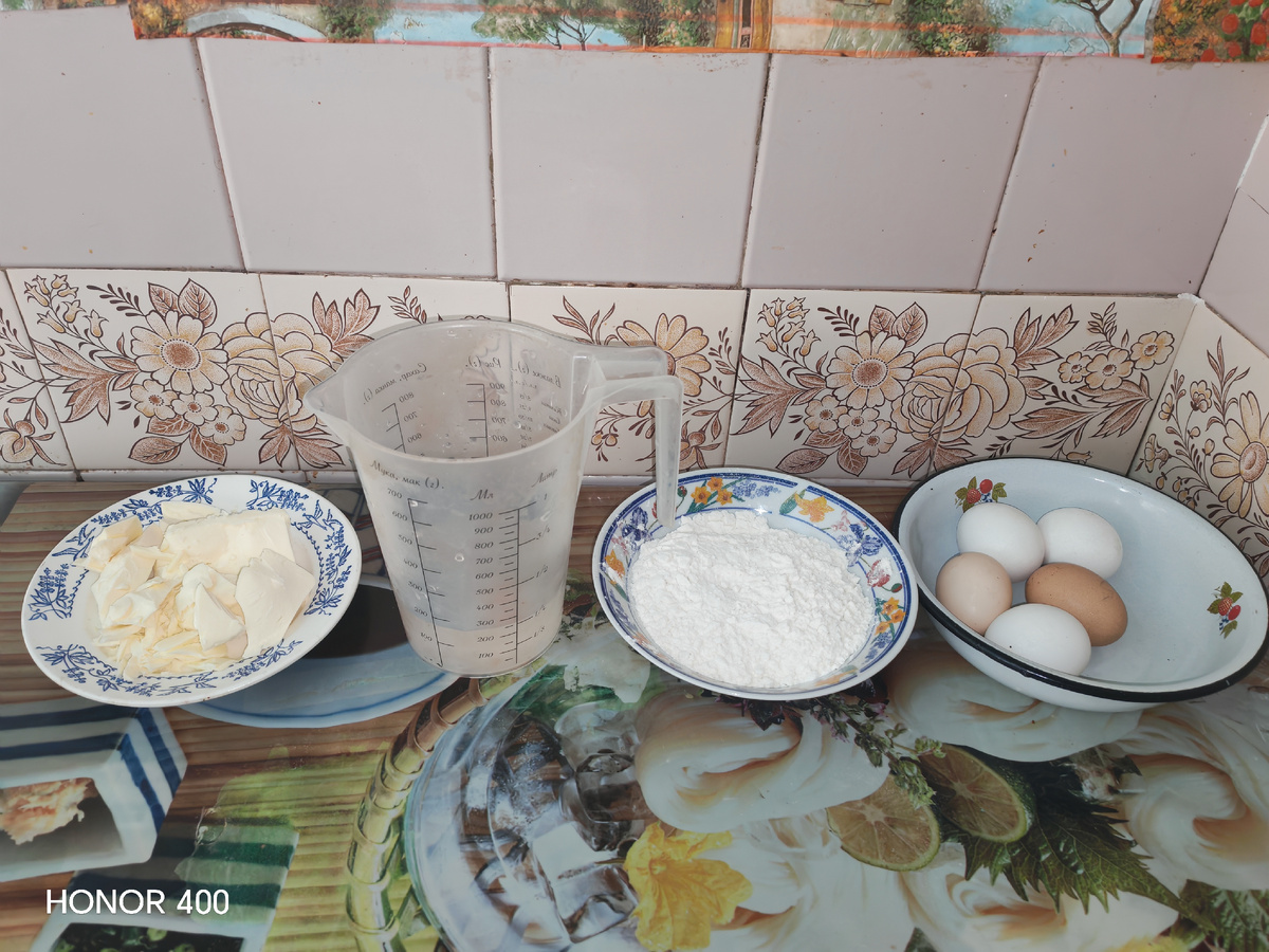 Продукты, необходимые для приготовления теста