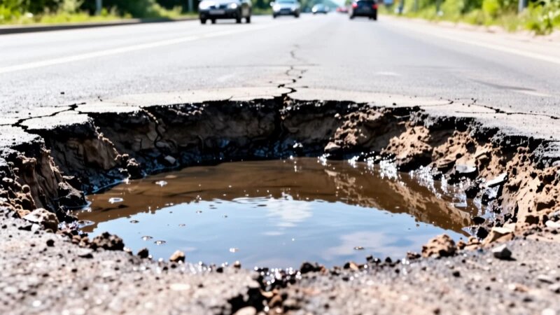     Яма. Трасса. Дорога с ямой. Нейросети