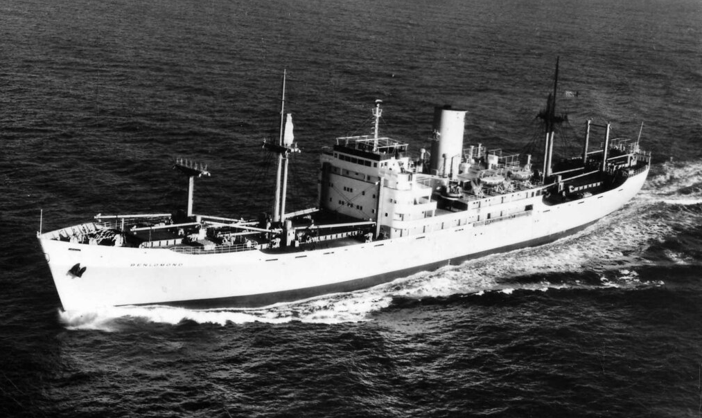 Британское торговое судно Benlomond, затонувшее после торпедной атаки в ноябре 1942 года