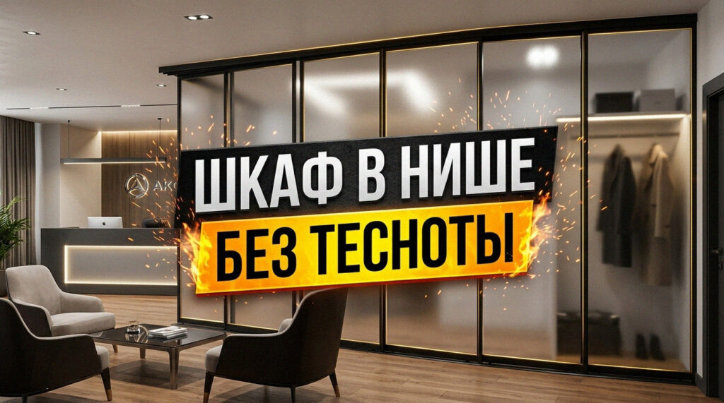    Пример рационального использования ниши в спальне под встроенный шкаф. GarderobSystem