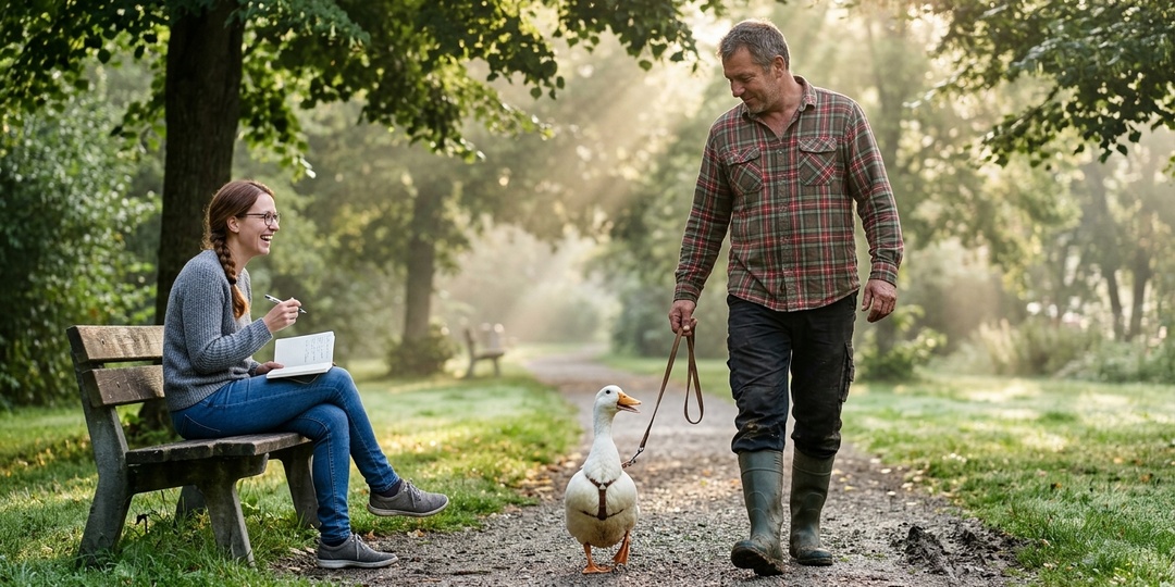 Человек с уткой