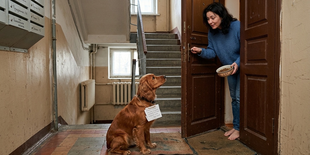 Чужая собака у двери