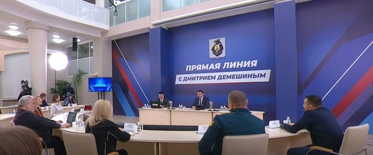 Фото: скриншот трансляции «Прямой линии» с Дмитрием Демешиным (18+)