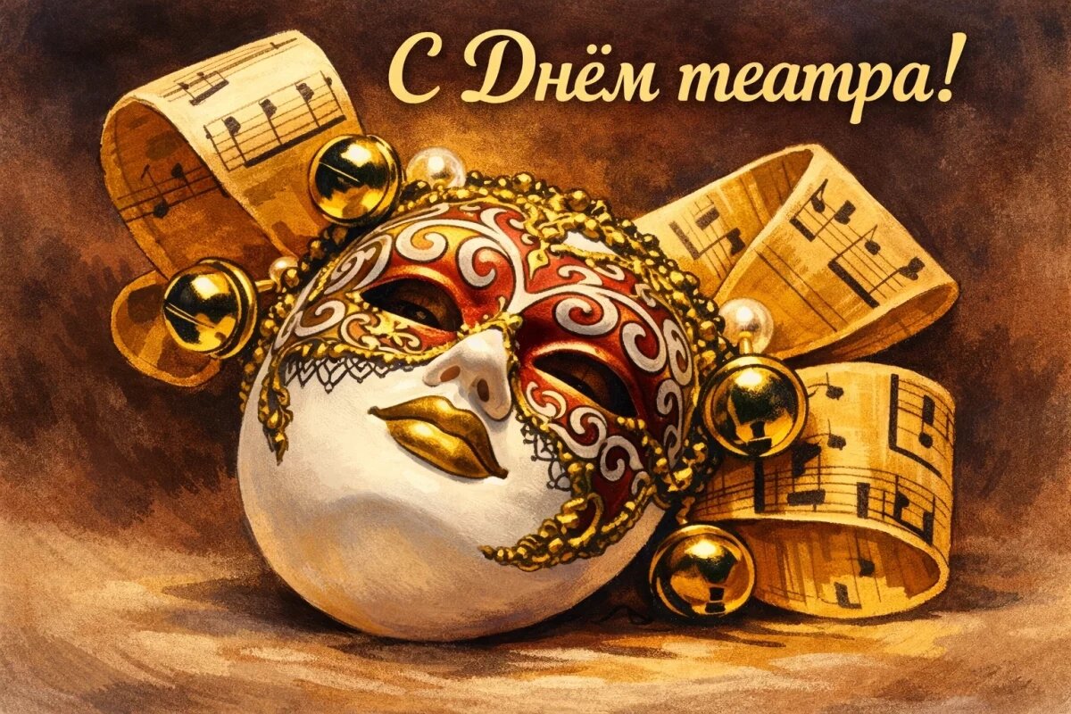    Открытки с Днём театра 2026.