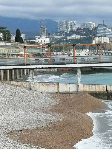 Вид Алушты с пляжа