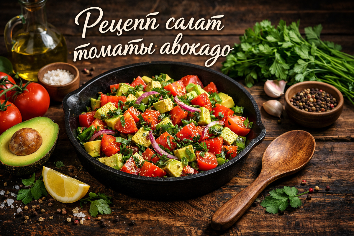 Салат томаты авокадо