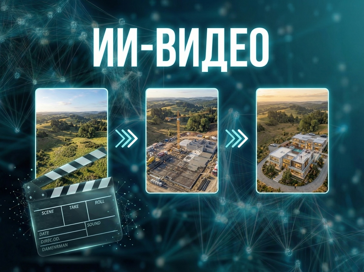 ИИ-таймлапс строительства зданий