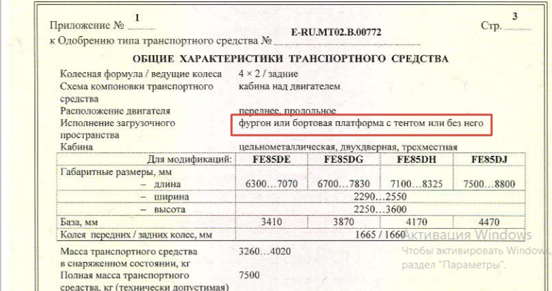 Случай с минимальным количеством типов транспортного средства. Информация с сайта https://oformi-transport.ru/