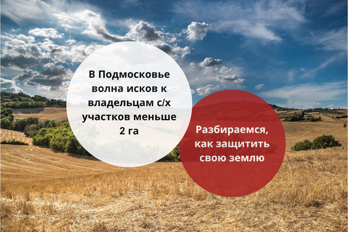 В Московской области подана волна судебных исков к владельцам участков сельхозназначения меньше 2 га / Правовой центр «Два М»