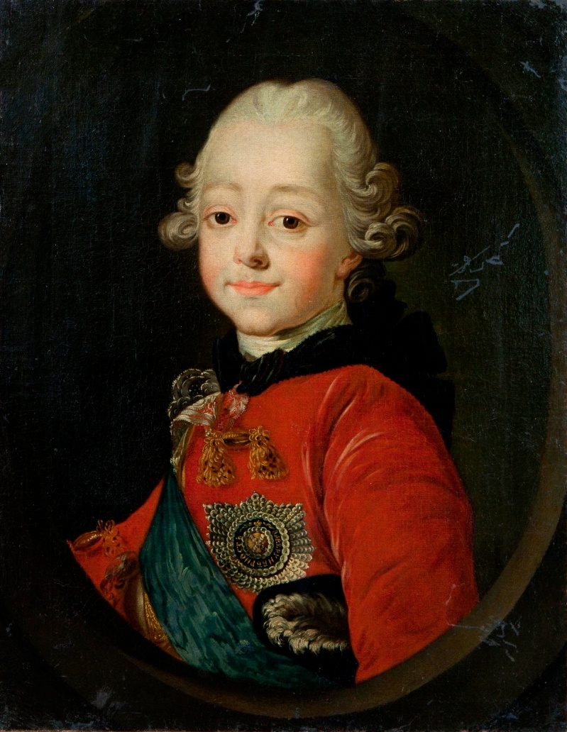 Портрет великого князя Павла Петровича в детстве. Неизвестный художник. Конец XVIII — начало XIX в.