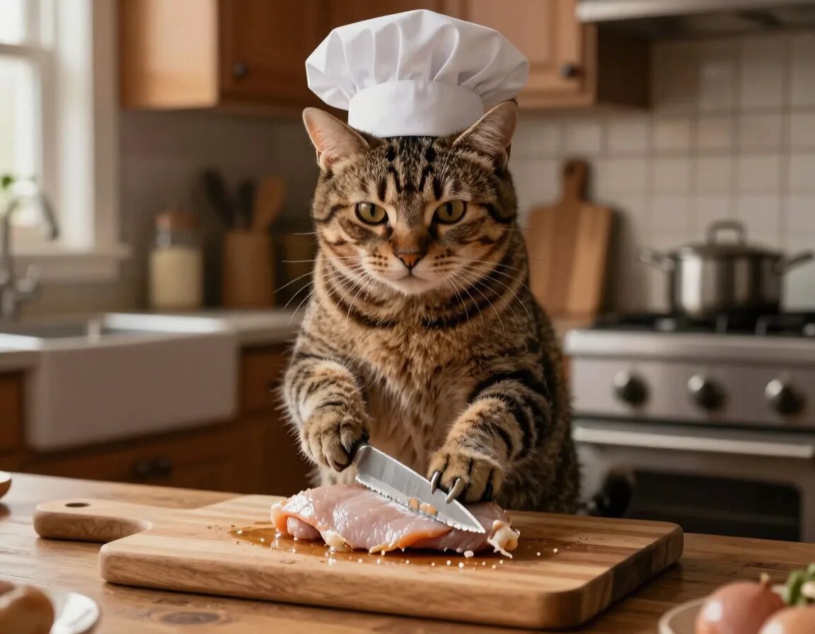 Разделываю курицу