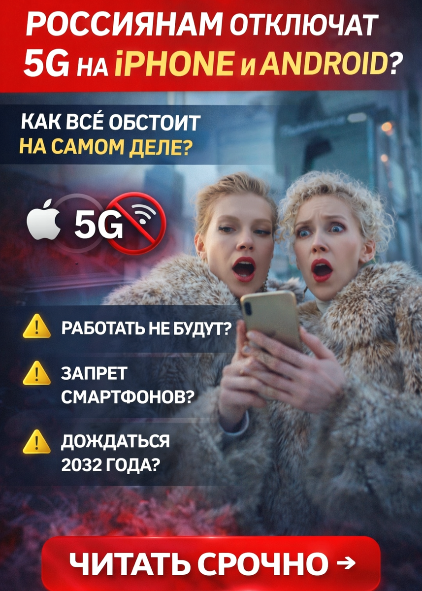В России могут отключить 5G на iPhone и Android: что происходит на самом деле и ждать ли блокировки?