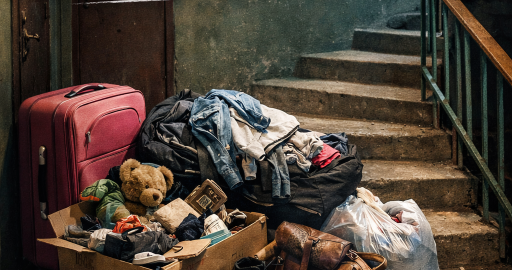 ЭЗять выставил мои вещи на лестницу, пока дочь была на работе. Она выбрала его.