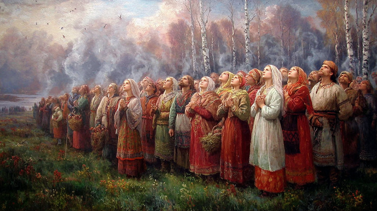 Тайный зов Окличек: живые обращаются к небу, а предки откликаются в облаках и ветерке.