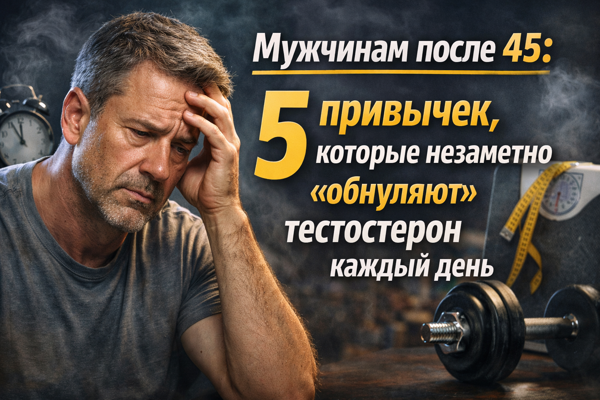 Мужчинам после 45: 5 привычек, которые незаметно «обнуляют» тестостерон каждый день